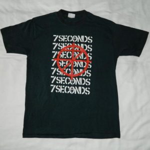 Vintage 7 SECONDS 1987 TOUR T-SHIRT CONCERT SXE 80S