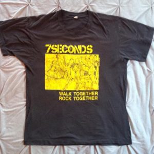 Vintage 7 SECONDS 1984 WALK TOGETHER ROCK TOGETHER T-SHIRT