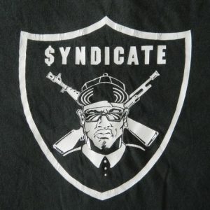 Vintage RHYME SYNDICATE RECORDS T-SHIRT ICE-T OG HIP HOP RAP