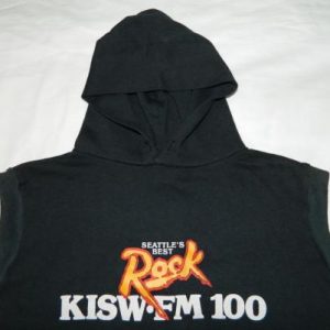 Vintage 80S KISW SEATTLE'S BEST ROCK HOODY VAN HALEN t-shirt