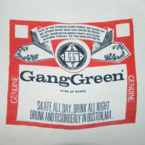 Vintage GANG GREEN 80S TOUR T-SHIRT Budweiser punk rock