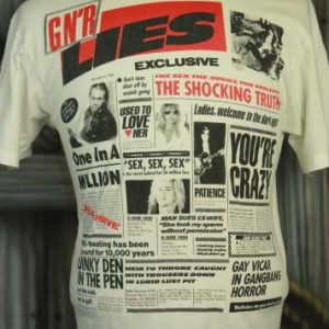 Vintage 80s Guns N Roses G N' R Lies Concert Tour T Shirt