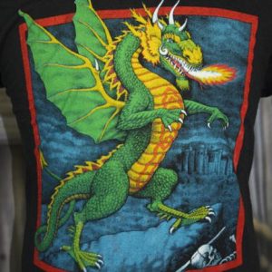 Vintage 80s Dragon Fantasy Castle Screen Stars T Shirt