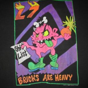 1992 L7 SHIT LIST VINTAGE T-SHIRT BRICKS ARE HEAVY GRUNGE