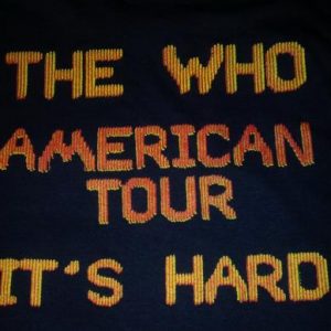 1982 THE WHO IT'S HARD US TOUR VINTAGE T-SHIRT CREW ONLY