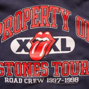 Vintage 90s Property of Rolling Stones Tour 1997-98 Road Crew Hoodie