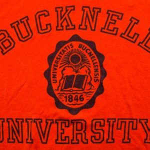 80s Bucknell University T-Shirt, Orange College Apparel