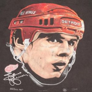 Vintage 90s Steve Yzerman Portrait Detroit Red Wings T-Shirt