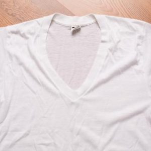 Kmart's Best Deep V-Neck Blank T-Shirt, White, Thin See-Thru