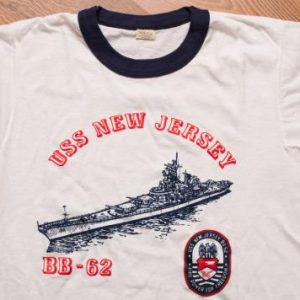 USS New Jersey BB-62 Battleship Ringer T-Shirt, Screen Stars