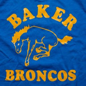 Baker Broncos T-shirt, ELM School Team Mascot, Bucking Horse