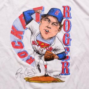 Rocket Roger Clemens Ringer T-Shirt, 1986, Boston Red Sox