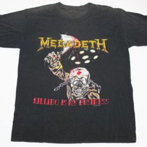 Vintage 1988 Megadeth Killing Is My Business T-Shirt, 50/50