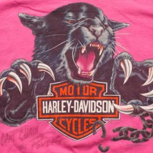 Pink Harley-Davidson Black Panther T-Shirt, Motorcycles, 90s