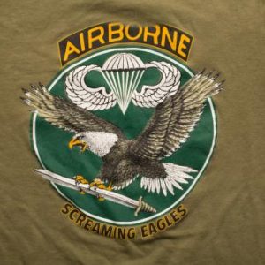 Vintage 80s Airborne Screaming Eagles T-Shirt, US Army