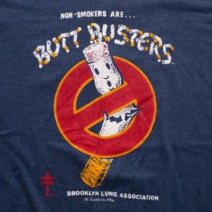 Rare Vintage 80s Cigarette Butt Busters T-Shirt, Ghostbusters Spoof