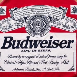 Budweiser Tank Top Bottle Label Full Print Shirt Vintage 90s