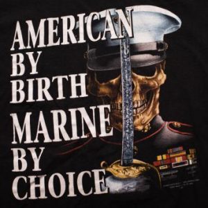 3D Emblem US Marines T-Shirt American Birth Marine by Choice