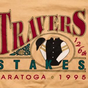 Vintage 90s 126th Travers Stakes Saratoga 1995 T-Shirt, Horse Race