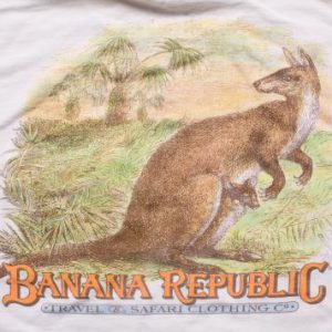 1980s Banana Republic Kangaroo Pocket T-Shirt, Graphic Tee