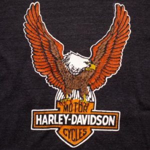 Harley-Davidson Eagle Logo T-Shirt M Mayo Spruce Vintage 80s