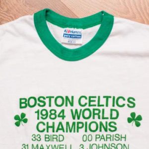 Vintage 80s Boston Celtics Ringer T-Shirt, 1984 Champions