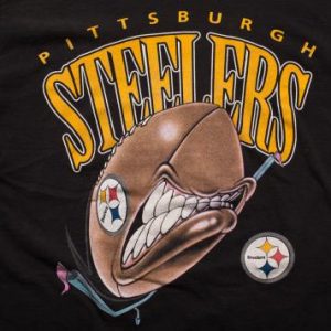 Vintage 90s Pittsburgh Steelers Angry Football Logo T-Shirt