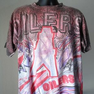 90's Houston Oilers Rare Vintage NFL All Over Print T-Shirt