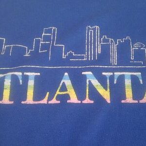 Vintage 80s ATLANTA Rainbow stripes t-shirt nice