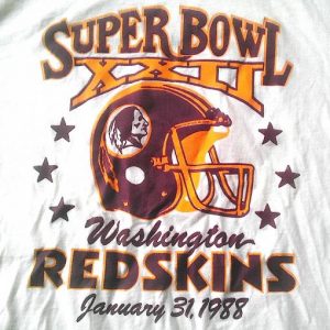 Vintage 1988 REDSKINS Superbowl XXII t-shirt Washington 80s