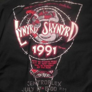 1991 Lynyrd Skynyrd Baton Rouge Vintage Concert Tour T-shirt