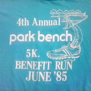 1985 Soft!! 5K Park Bench Benefit Run Vintage t-shirt 80s 85