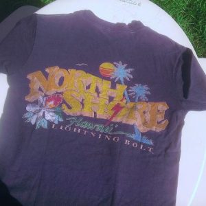 VINTAGE 80s NORTH SHORE HAWAII Lightning Bolt T-shirt