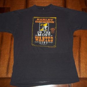 Vintage Harley Davidson 1985 #1 Most Wanted t-shirt L soft