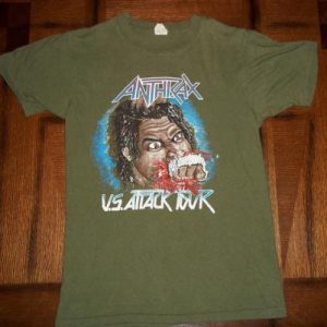 Vintage Anthrax U.S. Attack Tour 1983 concert t-shirt S