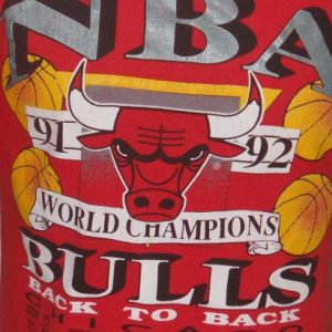 1991-92 Chicago Bulls NBA Champions Vintage T Shirt