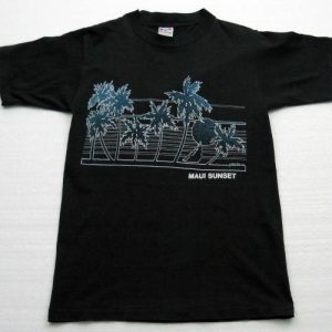 1985 POLY TEES VINTAGE HAWAII MAUI SUNSET BLACK T SHIRT