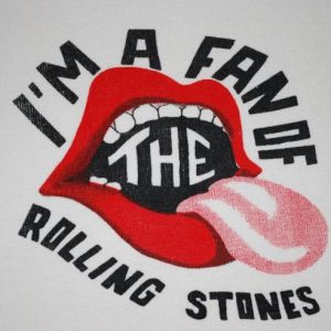 VINTAGE I AM A FAN OF THE ROLLING STONES 1973 T-SHIRT *