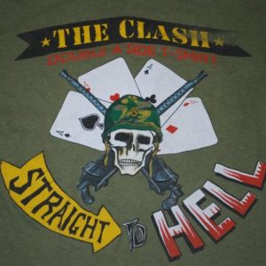 VINTAGE CLASH STRAIGHT TO HELL 1984 T-SHIRT*