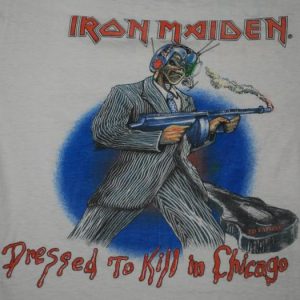 VINTAGE IRON MAIDEN '87 DRESSED TO KILL IN CHICAGO T-SHIRT *