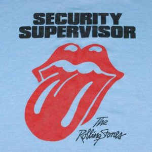 VINTAGE THE ROLLING STONES '81 SECURITY SUPERVISOR T-SHIRT *