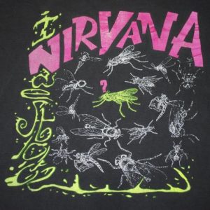 VINTAGE 1990'S NIRVANA FLIES & MOSQUITOES T-SHIRT *