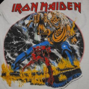 VINTAGE IRON MAIDEN # OF THE BEAST 1982 WORLD TOUR T-SHIRT *