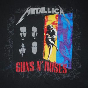 VINTAGE GUNS N ROSES & METALLICA FAITH NO MORE '92 T-SHIRT *