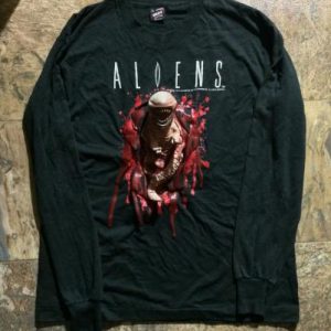 Rare Vintage Aliens rubber Chestburster Longsleeve T-shirt