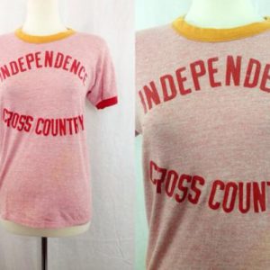 VTG 80s Independence Cross Country Russel Ringer T Shirt