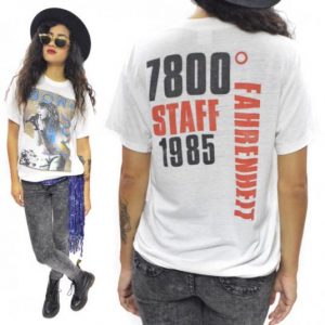 Vintage 80s Bon Jovi 7800 Fahrenheit Staff T Shirt Sz L