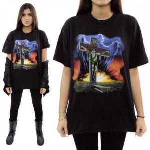 Vintage 90s Slayer Touring in the Abyss Metal T Shirt Sz L