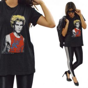 Vintage 80s Billy Idol Male Love Black T Shirt Sz L