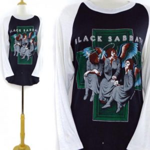 Vintage 80s Black Sabbath Heaven and Hell Raglan Jersey Sz L